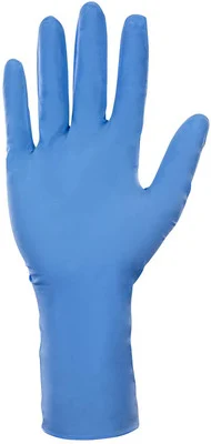 SAS Safety 6607-40 Derma-Max Powder-Free Blue Nitrile Disposable Gloves, Medium