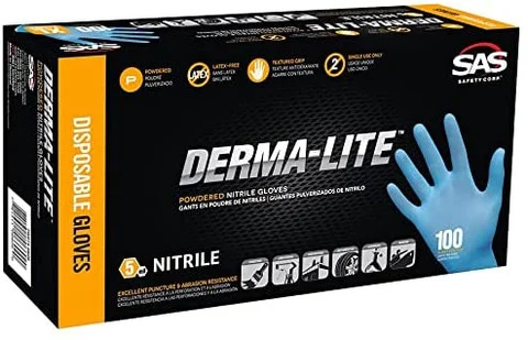 SAS Safety 6609 Derma-Lite Disposable Nitrile Gloves - X-Large
