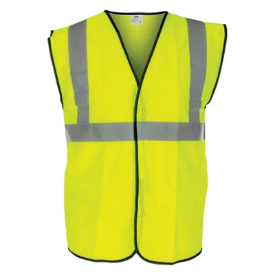 SAS Safety 690-1210 Yellow Polyester Mesh Class 2 Safety Vest, X-Large