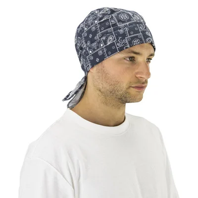 SAS Safety 7303-02 Thermasure Cooling Blue Paisley Skull Cap