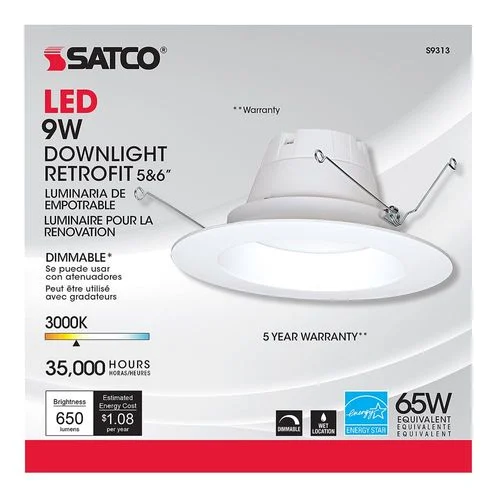 Satco PAR38 9.8W LED 5-6" Retrofit to fit 65W, Warm White