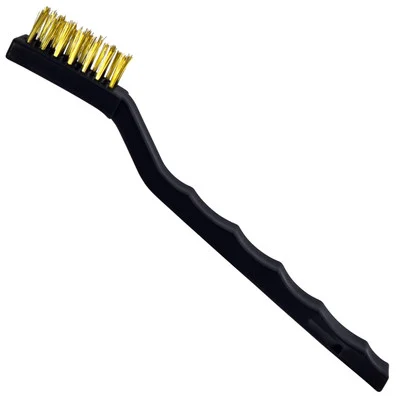 Shark Industries 14005 Compact Brass Scratch Brush-Wooden Handle 7 1/4"