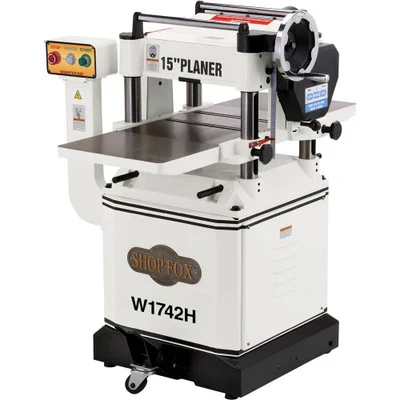 Shop Fox 15" Planer with Built-In Mobile Base Helical Cutterhead (W1742H)