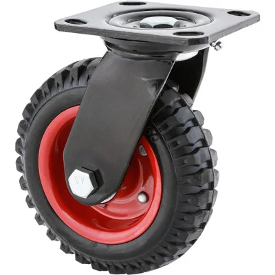Shop Fox 6-1/4 Inch Black Rubber Swivel Caster (D2580)