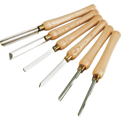 Shop Fox 6-Piece HSS Lathe Chisel Set with Ash Handles and Aluminum Case (D3787)