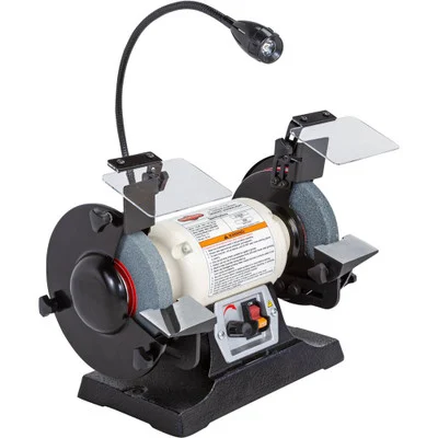 Shop Fox 6" Variable Speed Grinder with Work Light Dual Aluminum-Oxide Wheels (W1839)