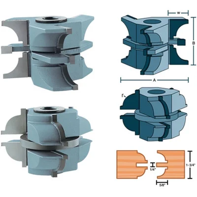 Shop Fox Stile Rail Quarter Bead Set Entry Door Router Bits Carbide (DC2190)