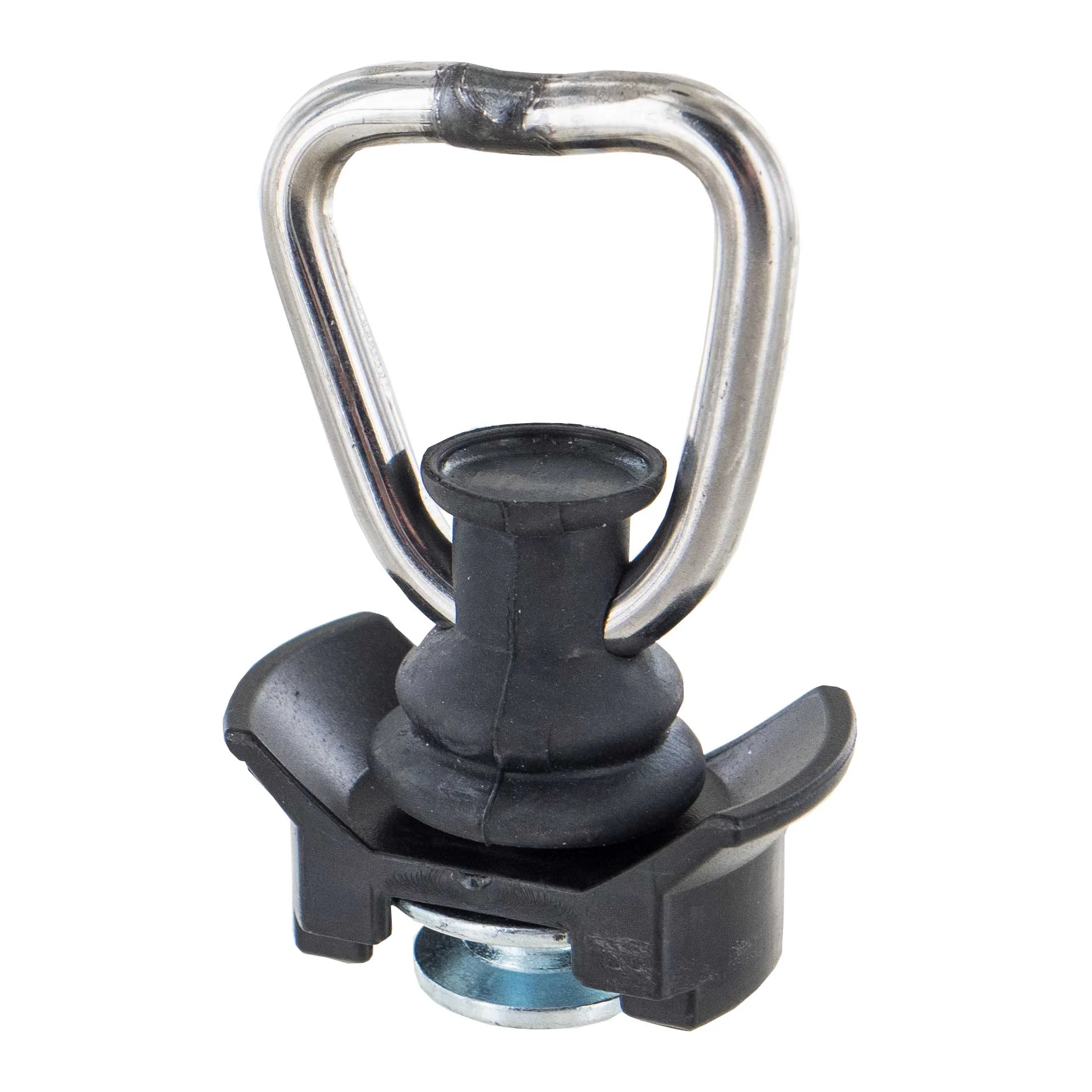 Single Stud L-Track Fitting with D-Ring | Black | 4,000 lbs. BS