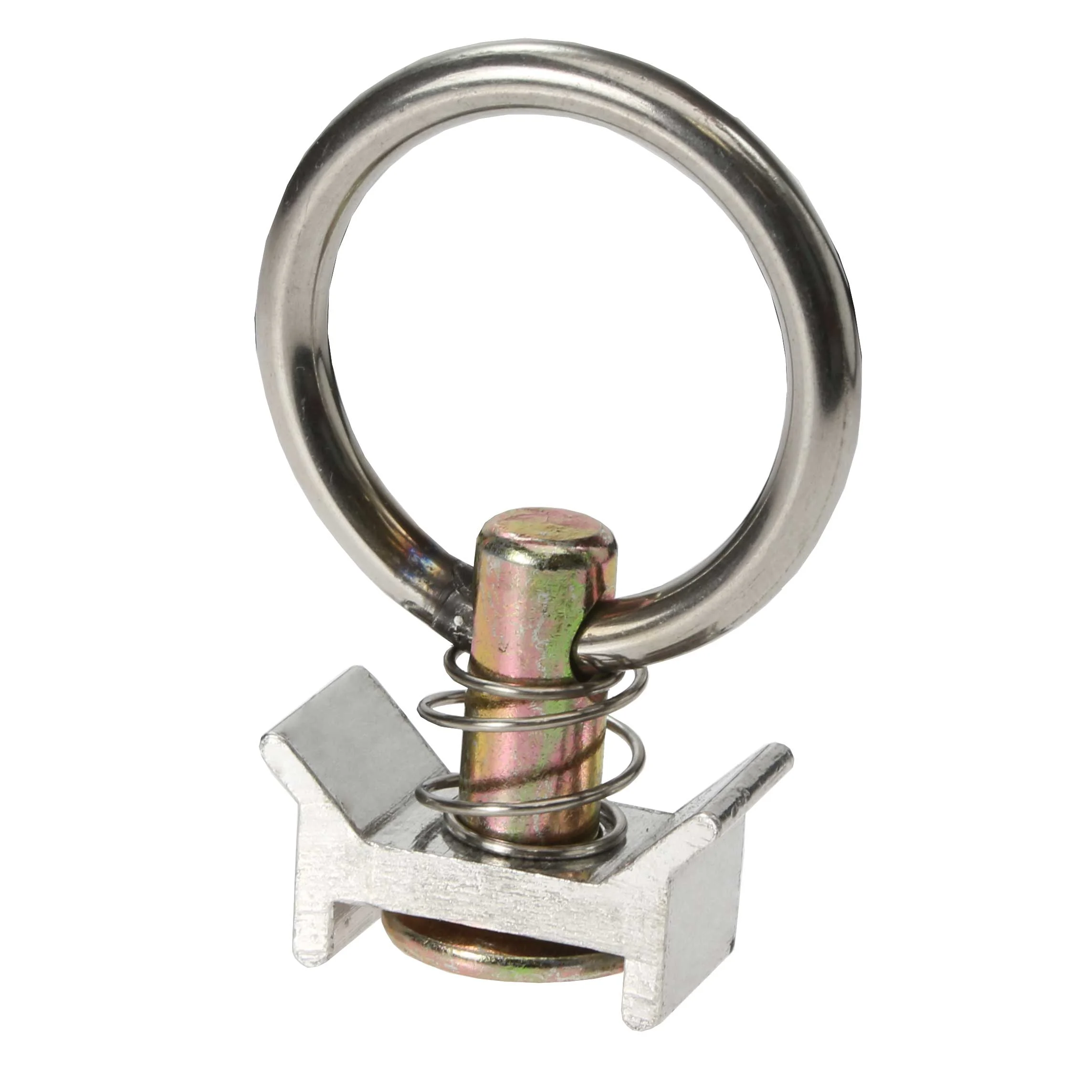Single Stud L-Track Fitting with Stainless Steel Round Ring | 4,000 lbs. BS