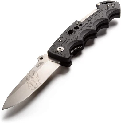 SOG Kilowatt Electricians Knife 3.4" Satin Plain Blade GRN Handles (SOG-EL01-CP)