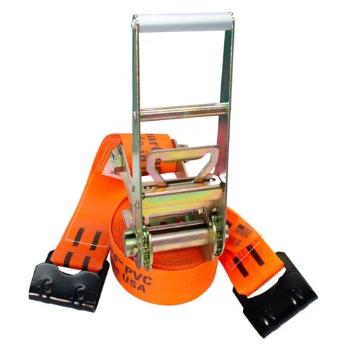 Spanset Ratchet Strap 3" x 30' Orange W/Flat Hooks