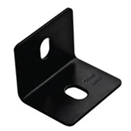 Square Corner Brace, Steel, Black, 2-2/5 In. x 3 In. x 3/16 In.