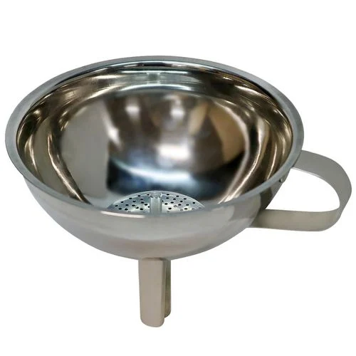Stainless Steel Funnel with Removable Strainer, 5" Diameter