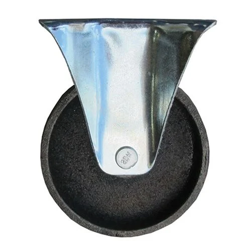 Steel Caster, Fixed Plate, 4 In. x 1-1/4 In.