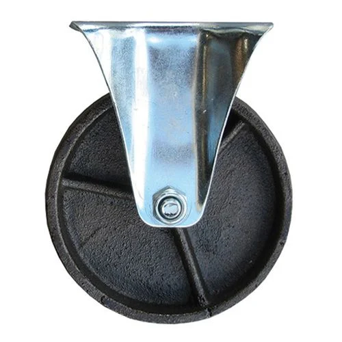 Steel Caster, Fixed Plate, 5 In. x 1-1/4 In.