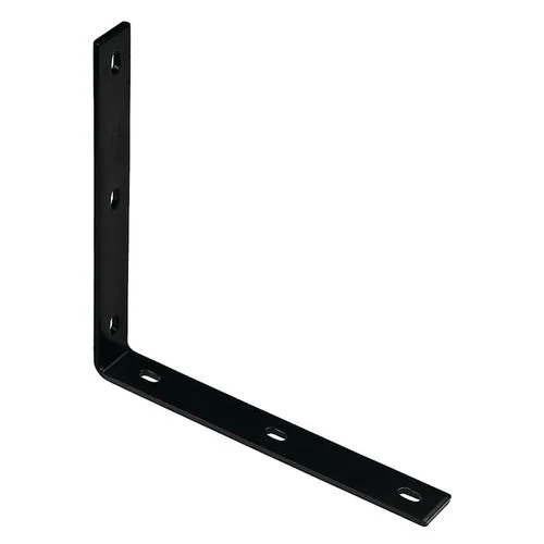 Steel Corner Brace, Black, 12-1/4 In. x 1-1/2 In. x 1/4 In.