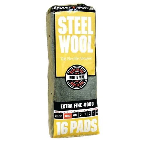 Steel Wool Hand Pads, Grade #000, 16 Pads