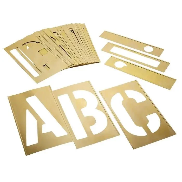 Stencil Set-Letter 12" Brass 33Pcs.