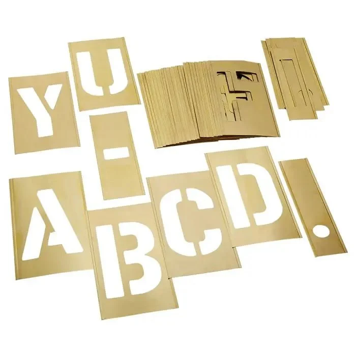 Stencil Set-Letter 8" Brass 33Pcs.