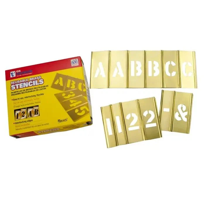 Stencil Set-Letter/Number 4" Brass 77Pcs.