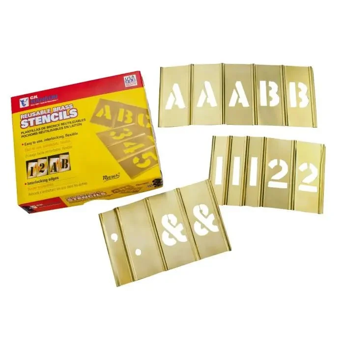 Stencil Set-Letter/Number 4" Brass 92Pcs.