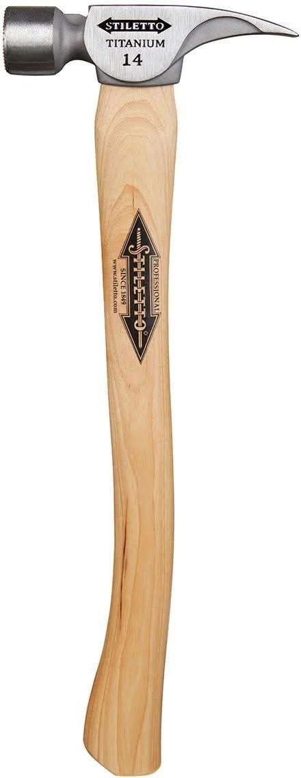 Stiletto TI14MC 14 oz Titanium Milled Face Hammer with 18-in. Curved Hickory Handle