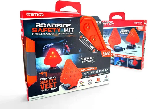 STKR Concepts 00388 FLEXIT AUTO Roadside Flashlight Safety Combo Kit, Flashlight