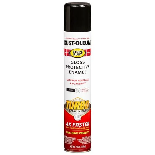 Stops Rust Turbo Spray 24 Oz. Gloss Black