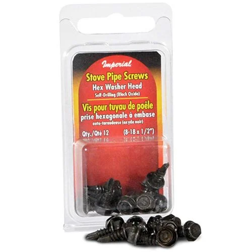 Stove Pipe Screws, Hex Washer Head, 12 Pc.