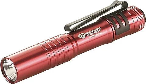 Streamlight MicroStream Ultra-compact LED Flashlight, Red with Lanyard (66323)