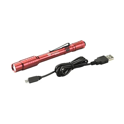 Streamlight Stylus Pro USB Rechargeable Pen Light with Nylon Holster, Red (66137)