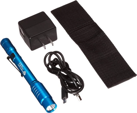 Streamlight Stylus Pro USB with 120V AC Adapter and Nylon Holster, Blue (66139)