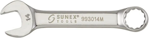 Sunex 14mm Fully Polished Stubby Combination Wrench (993014M)