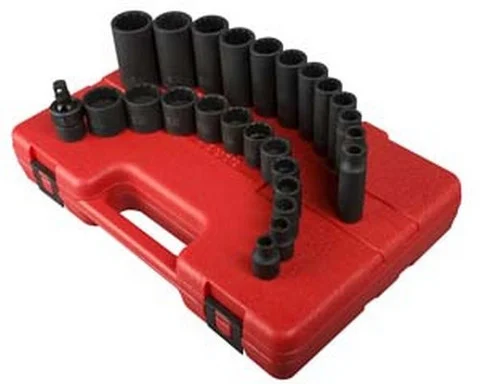 Sunex 25 Piece Impact Socket Set 3/8 Drive 12 Point Deep/Shallow (3326)