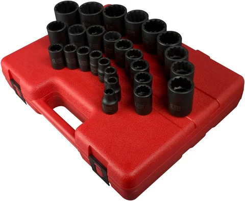 Sunex 26-Piece 1/2" Drive 12-Point Metric Impact Socket Set (2826)