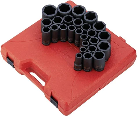 Sunex 26-Piece 3/4" Drive Metric Deep Impact Socket Set (4693)