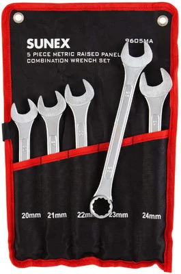 Sunex 5 Piece Raised Panel Metric Combination Wrench Set (9605MA)