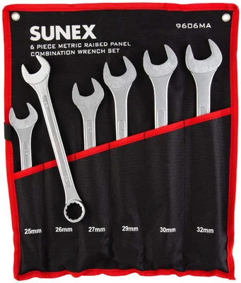 Sunex 6 Piece Raised Panel Combination Wrench Set (9606MA)