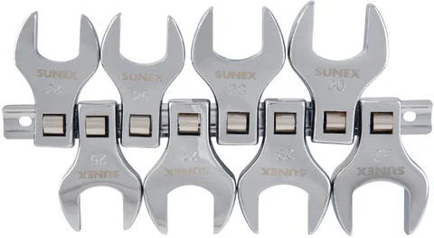 Sunex 8 Piece 1/2" Dr. Jumbo Metric Crowfoot Wrench Set (9730A)
