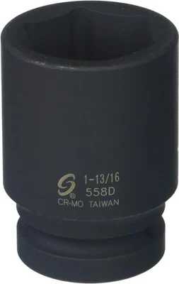 Sunex Tools 1" Drive Deep 6-Point Impact Socket 1-13/16" (558D)