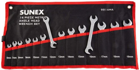 Sunex Tools 14-Piece Metric Angle Head Wrench Set (9914MA)
