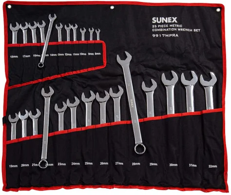 Sunex Tools 25 Pcs Metric V-Groove Combination Wrench Set (9917MPRA)