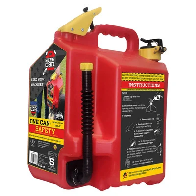 Surecan SUR5SFG2 Gas Can Container Type II w/Rotating Spout & Spill Free, 5 Gallon, Red