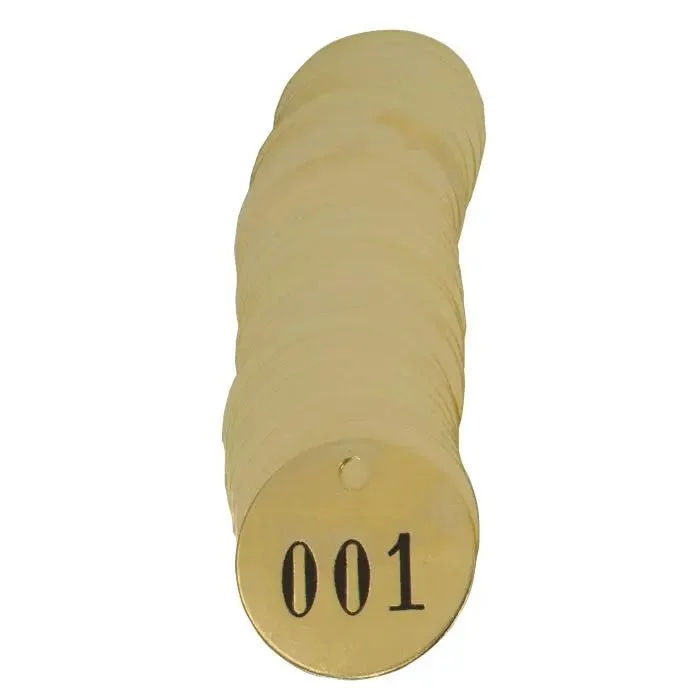 Tag-001-200 1" Round Brass 200pk