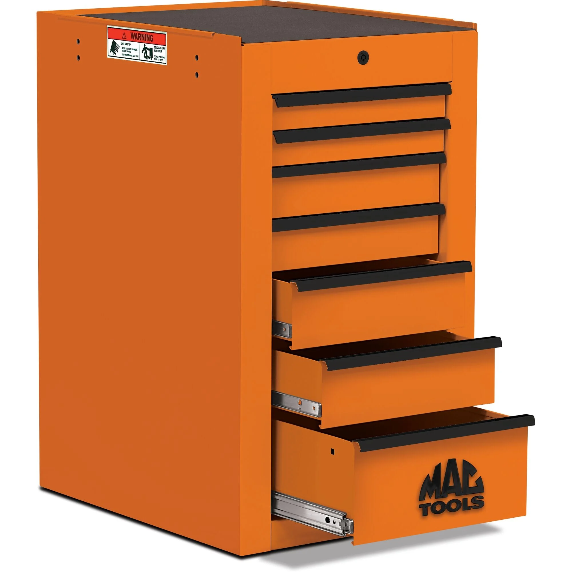 Tech™ Series 7-Drawer Side Cabinet - Fireball Orange