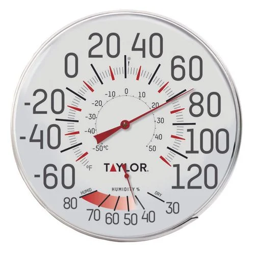 THERMOMETER W/HYGROMETER 12" DIAL