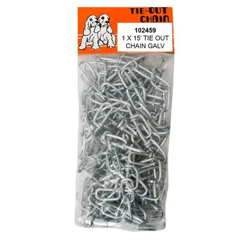 Tie Out Chain, #1 x 15 Ft., Galvanized