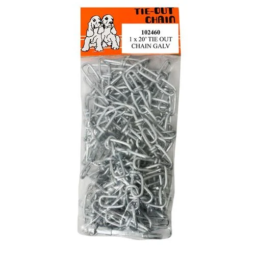 Tie Out Chain, #1 x 20 Ft., Galvanized