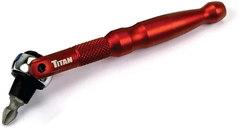 Titan Tools Aluminum Swivel Head Micro Bit Driver 1/4" Red (11321)