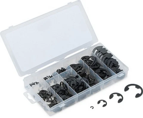 Titan Tools E-Clip Assortment Black Oxide Coating Plastic Case 300-Piece (45208)
